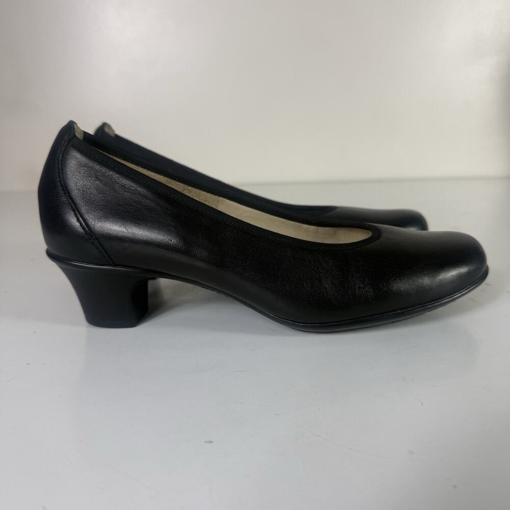 SAS Milano Black Leather Pumps Heels Shoes Size 8N Professional Office Classic